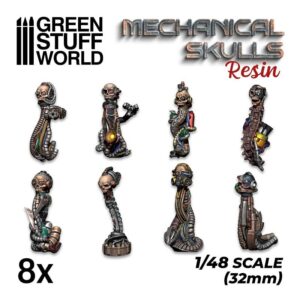 Dekorace Green Stuff World: Resin Mechanical Skulls