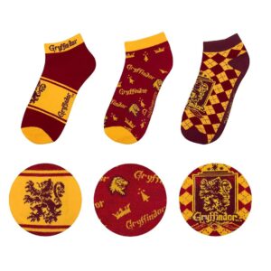 Kotníkové ponožky Harry Potter - Nebelvír (3 páry)