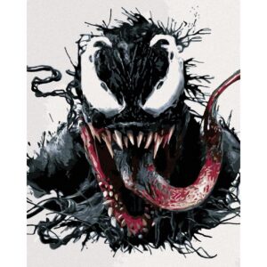 Malování podle čísel - Venom na bílém pozadí