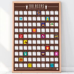 Stírací plakát 100 značek piv světa