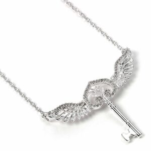 Stříbrný náhrdelník Harry Potter - Létající klíč s krystaly