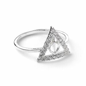Stříbrný prsten Harry Potter - Relikvie smrti s krystaly