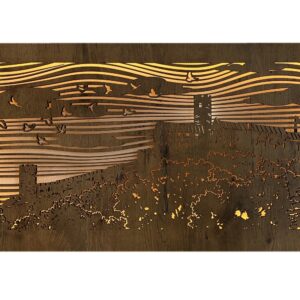 Li-Go "Bezděz" světelný obraz 100x50cm provedení povrchu: dub B