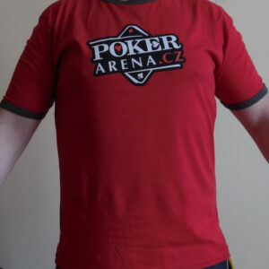 Červené pánské tričko s logem Poker-Arena.cz