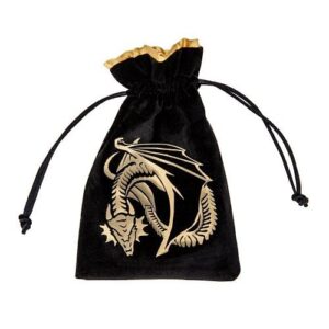 Váček na kostky Dragon Black & golden Velour