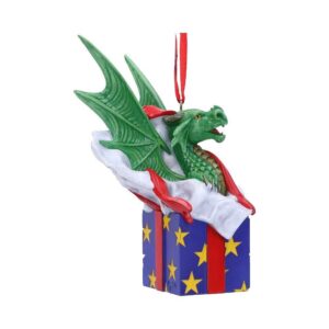Vánoční ozdoba - Dárek s drakem