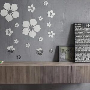 Zrcadlové nálepky na zeď - květiny