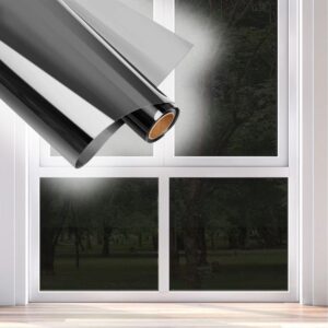 Zrcadlová fólie na okna 200 cm - černá