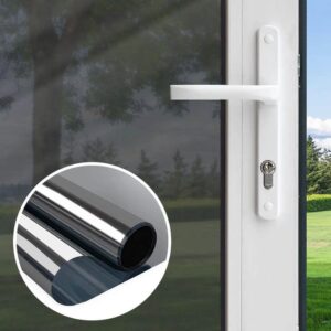 Zrcadlová fólie na okna 200 cm - šedá