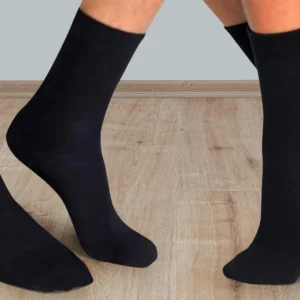 10 párů černých vysokých ponožek: bambus a bavlna