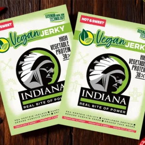 15 balíčků veganského Indiana Jerky Hot & Sweet