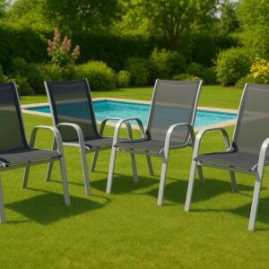 Zahradní stohovatelné židle sada 4 ks