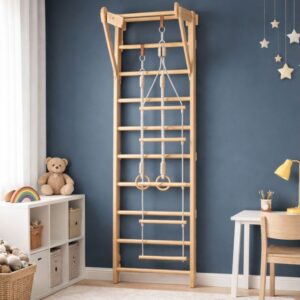 Vnitřní dětské žebřiny z masivu s hrazdou