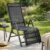 Garthen RELAX 40730 Zahradní hliníkové skládací křeslo s podnožkou – antracit