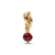 14k Gold-plated dangle with salsa red crystal